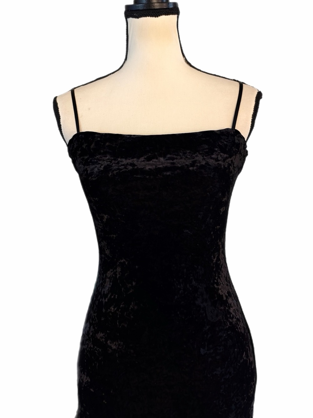 Vintage Betsey Johnson New York Velvet Sheer Mesh Floral Embroidery Slip Dress - Picture 3 of 10